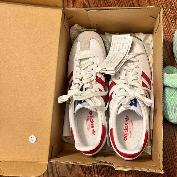 NWT Adidas Samba OG red/grey/white - Picture 3 of 6